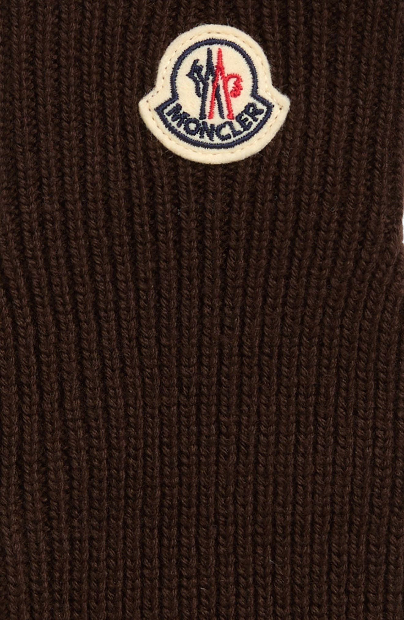 Moncler Virgin Wool Gloves in Brown at Nordstrom - 2