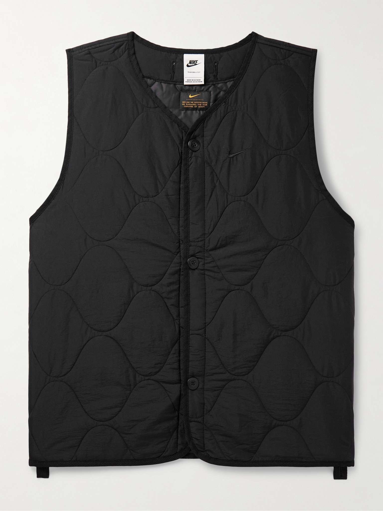 Nike Logo Embroidered Quilted Padded Ripstop Gilet REVERSIBLE