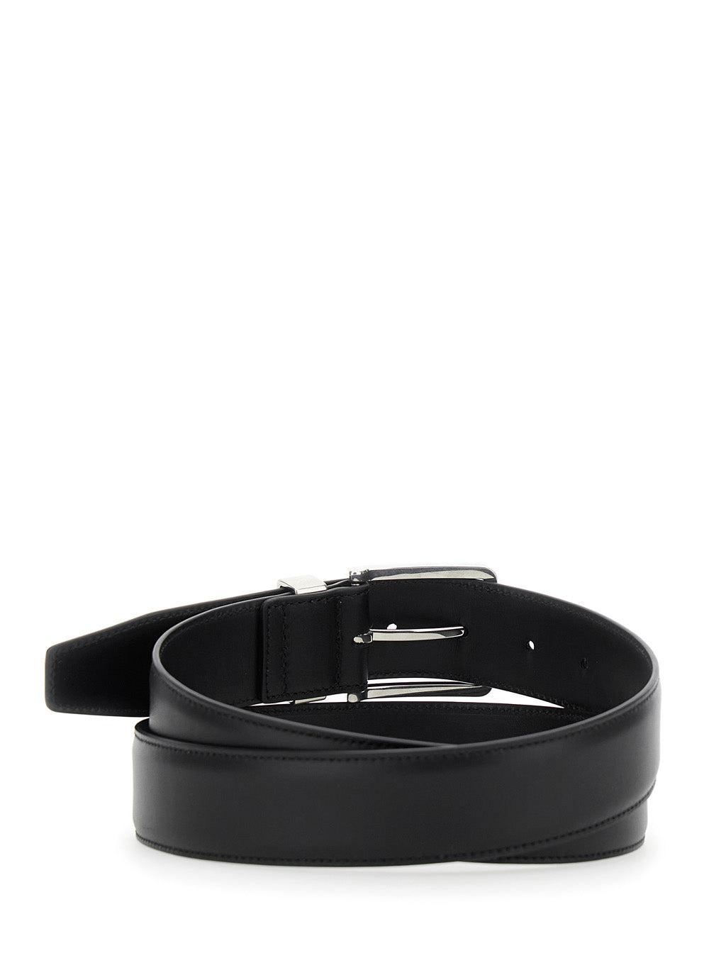 Bottega Veneta Men Black Belt With Intrecciato Detail On The Buckle In Leather Man - 3