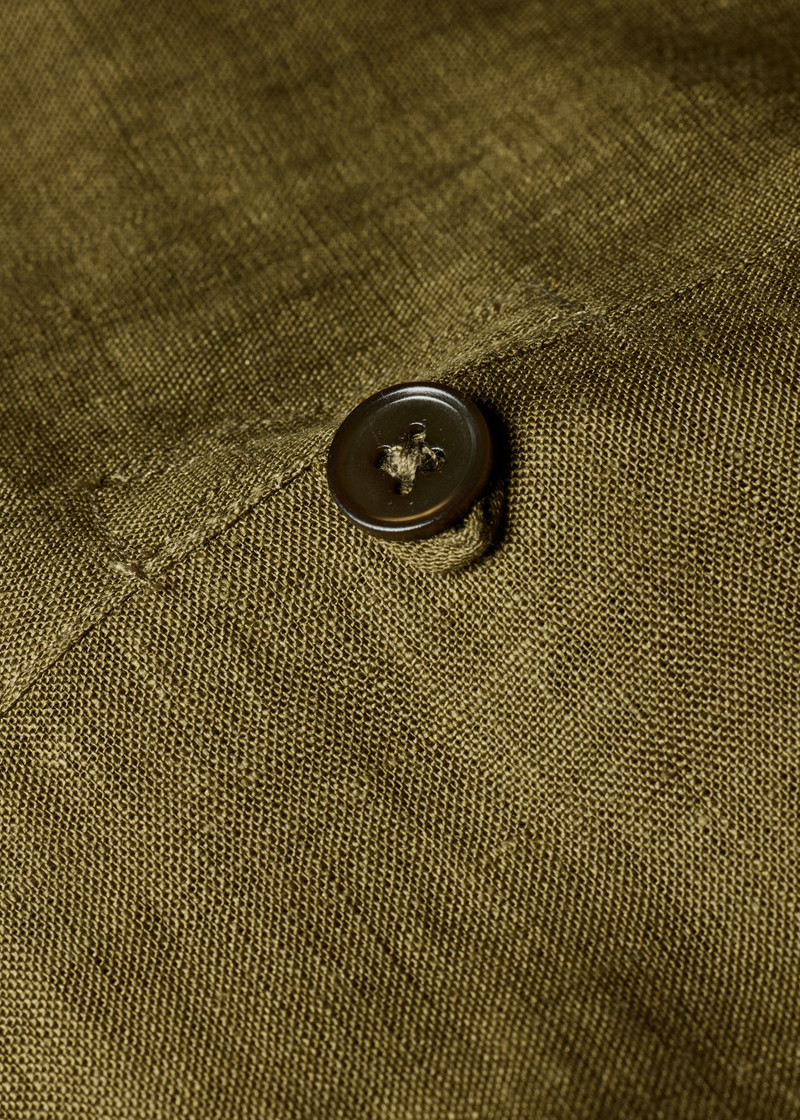 Khaki Linen Patch-Pocket Shirt 7