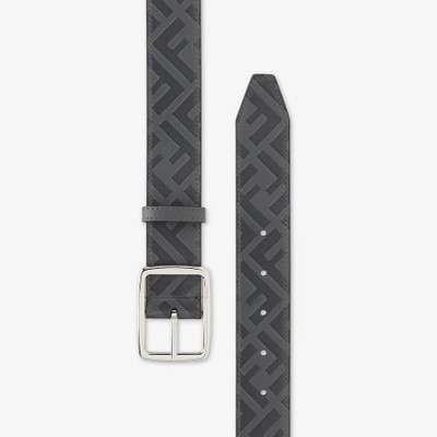 FENDI Gray leather belt outlook