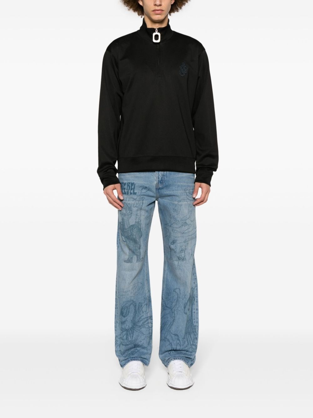 【JW ANDERSON】 JW Anderson logo-patch zip-up sweatshirt | REVERSIBLE