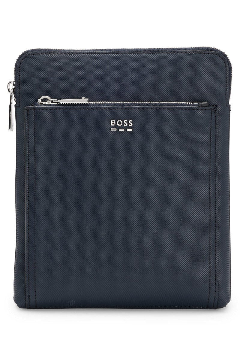 TEXTURED ENVELOPE BAG WITH LOGO HARDWARE - 1