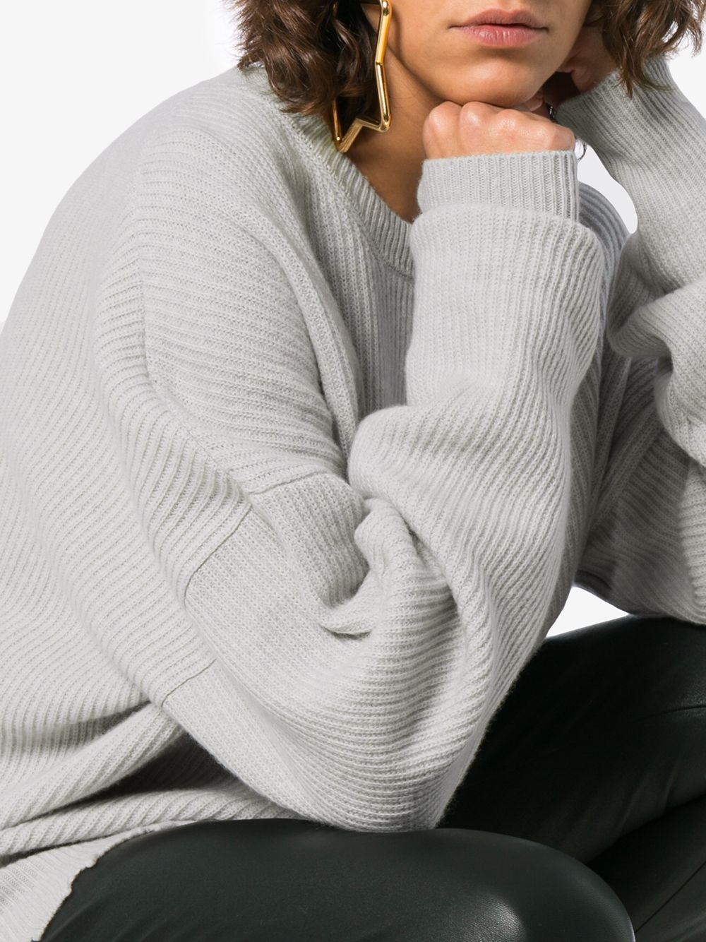 long sleeve wool blend sweater - 5