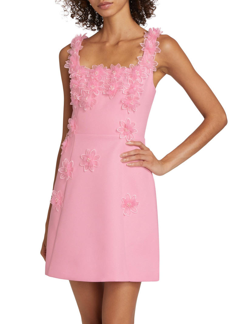 Women's Bruges Floral Appliqué Minidress - Light Pink 4