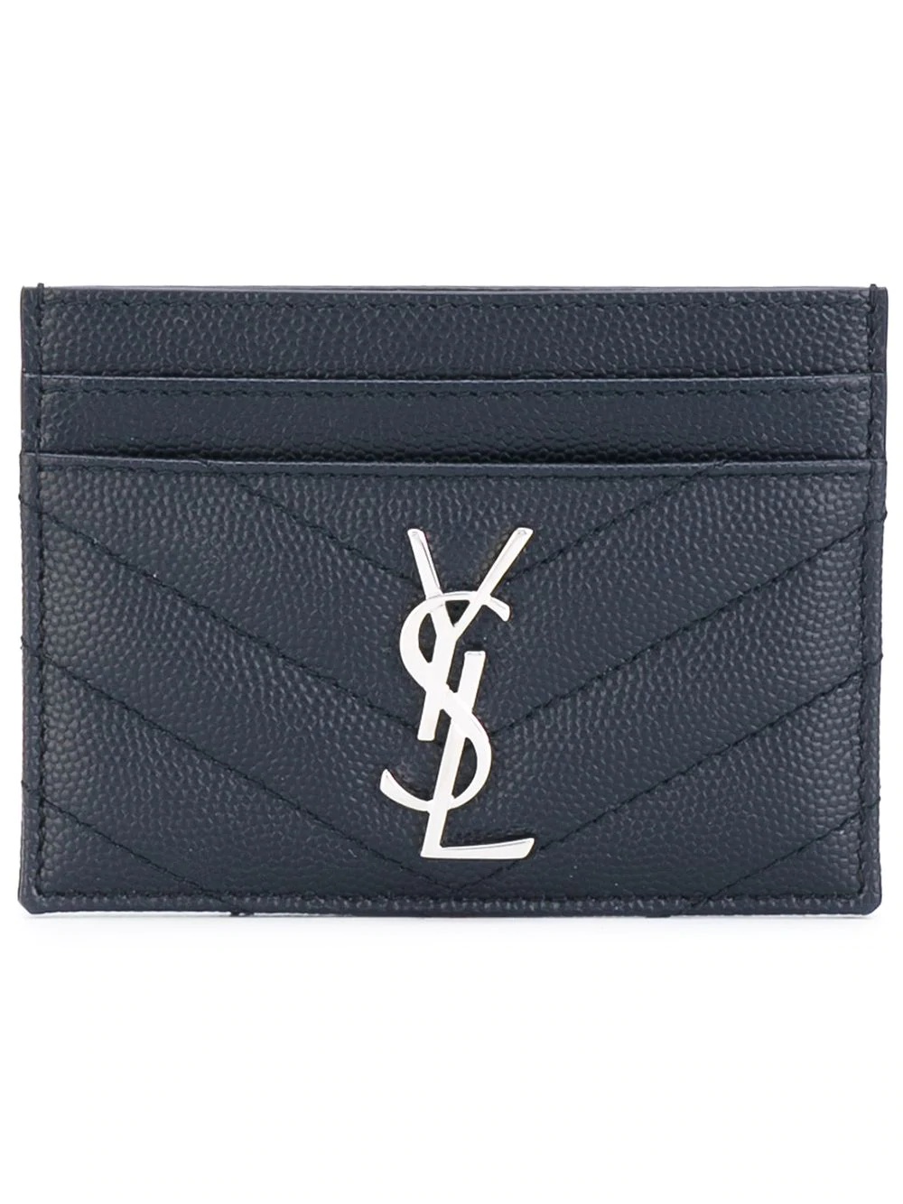 Monogram grained-leather cardholder - 1