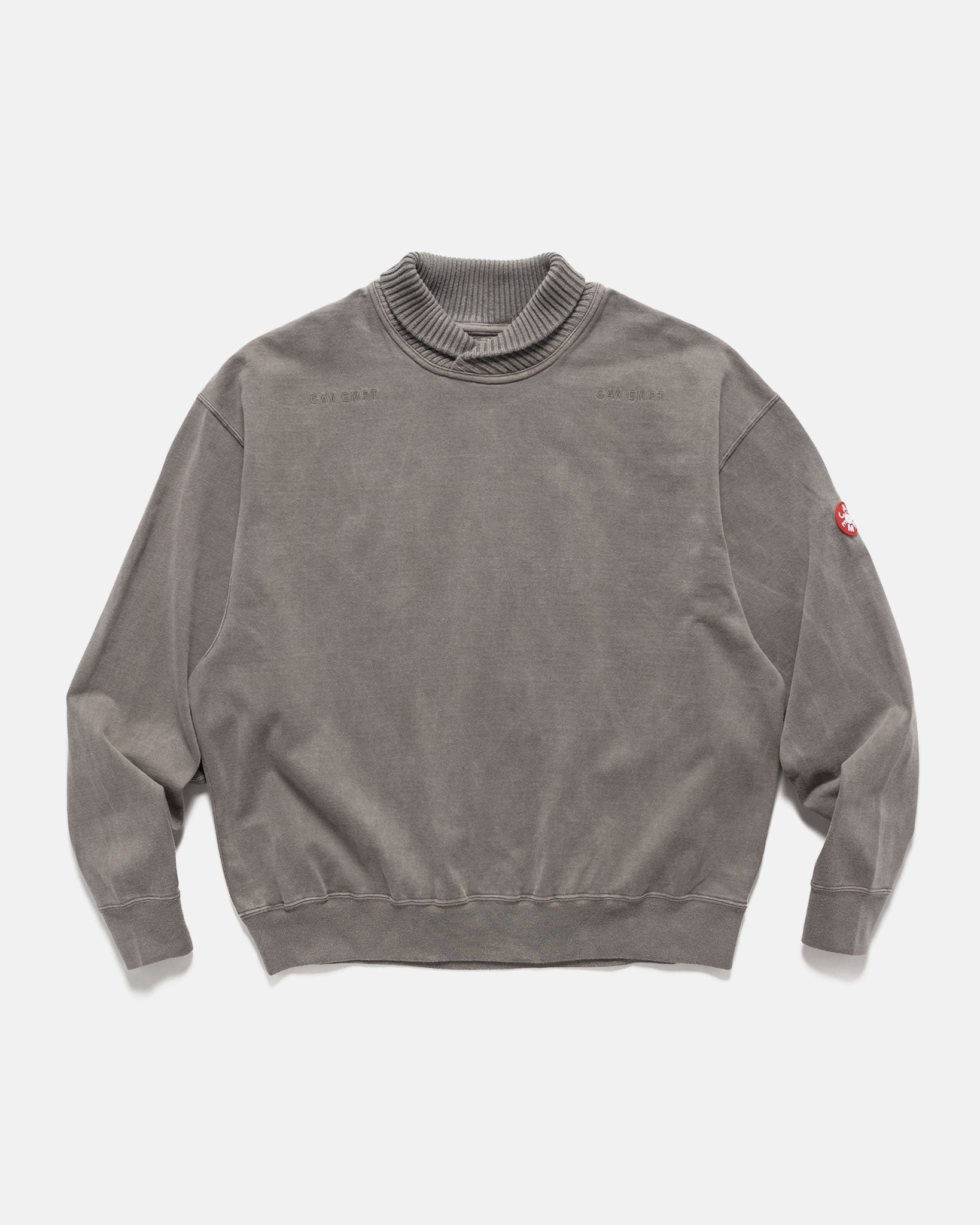 Cav Empt Overdye Overlap Light Crew Neck Brown | REVERSIBLE