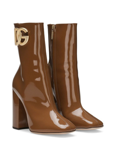 Dolce & Gabbana 90mm logo-plaque leather boots outlook