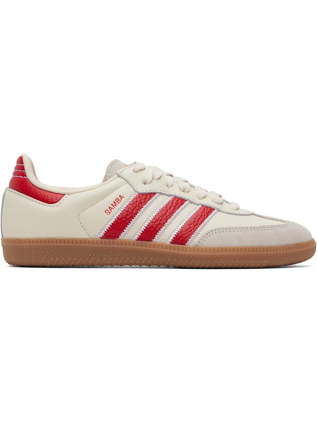 Off-White & Red Samba OG Sneakers - 1