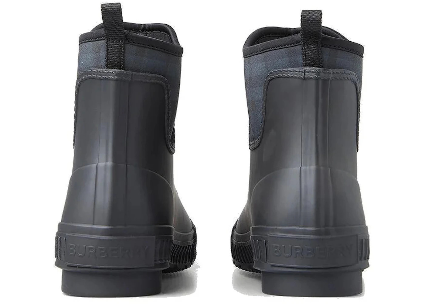 Burberry Flinton Rain Boots Black Charcoal Rubber (Women's) - 3