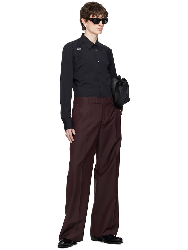 Alexander McQueen Burgundy Low Rise Tailored Trousers outlook