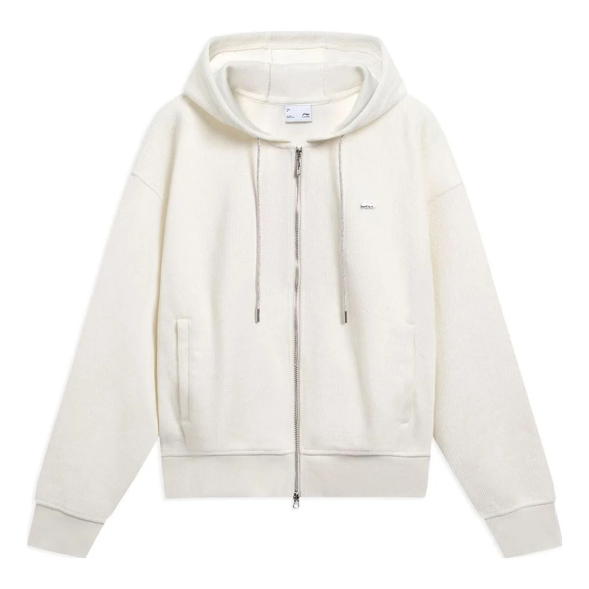 (WMNS) Li-Ning Basic Logo Hooded Jacket 'Beige' AWDT022-1 - 1