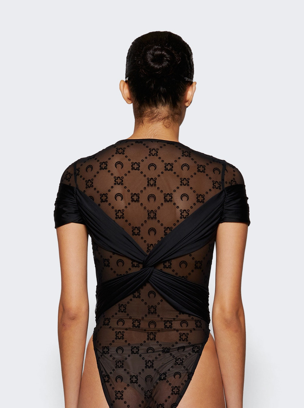 Draped Jersey Bodysuit Black - 4