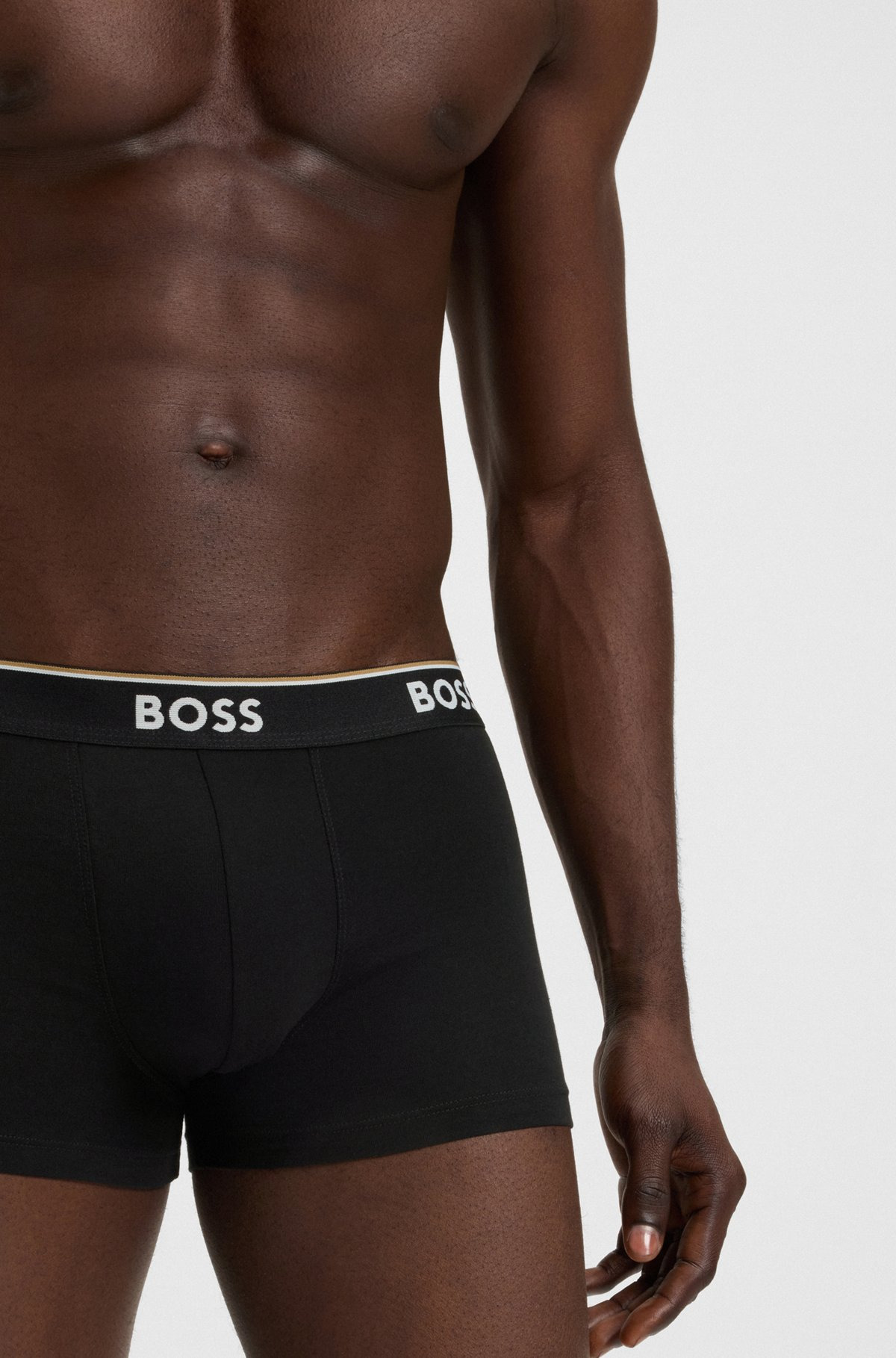 THREE-PACK OF STRETCH-COTTON TRUNKS WITH LOGO WAISTBANDS - 4