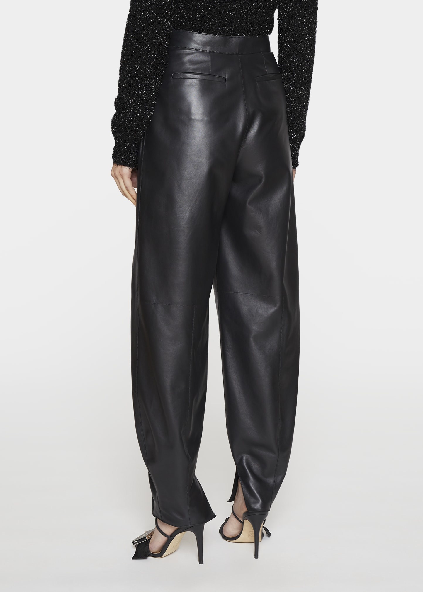 Lambskin Leather Balloon Trousers - 3