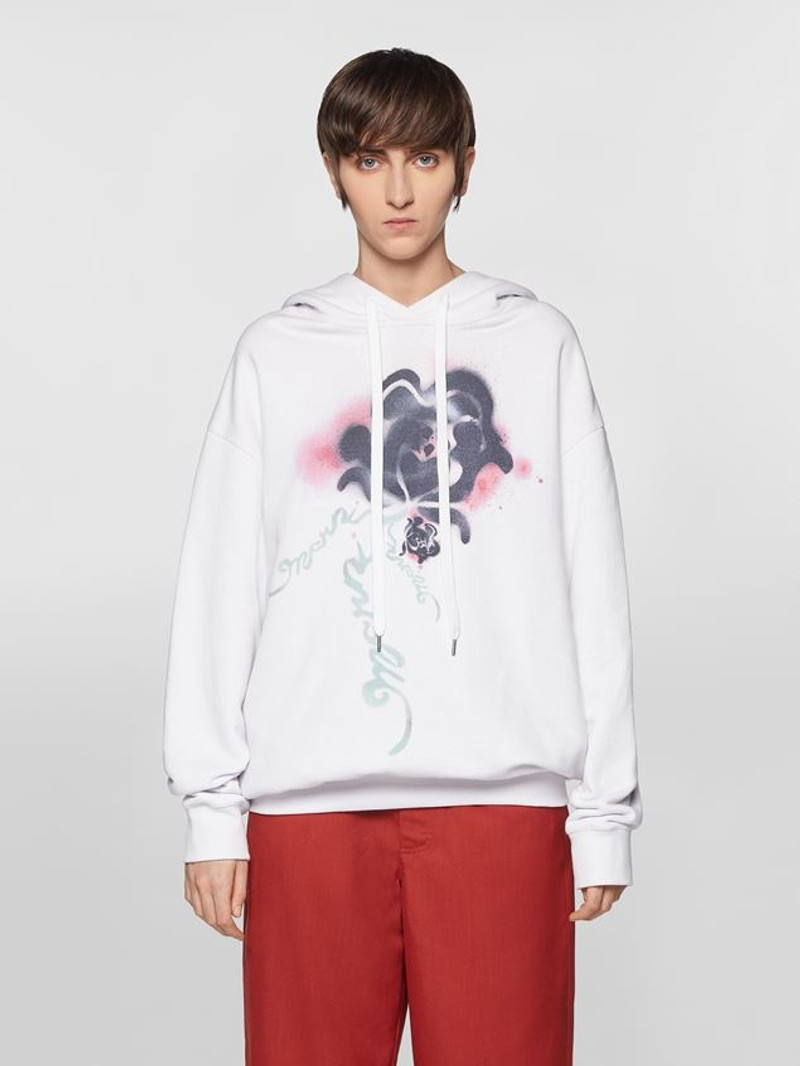 Marni FLOWER PRINT COTTON HOODIE outlook