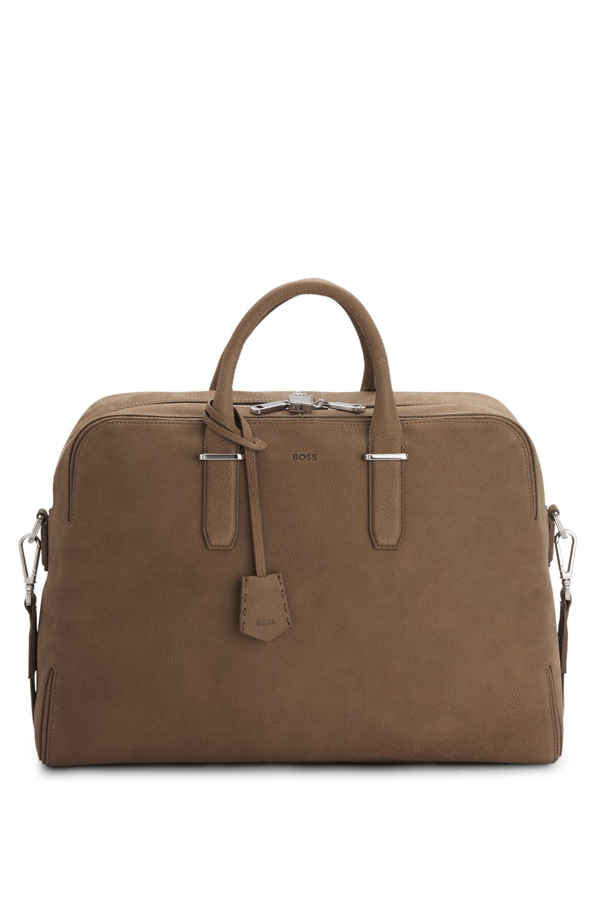 GRAINED LEATHER HOLDALL WITH LOGO KEYHOLDER - 2