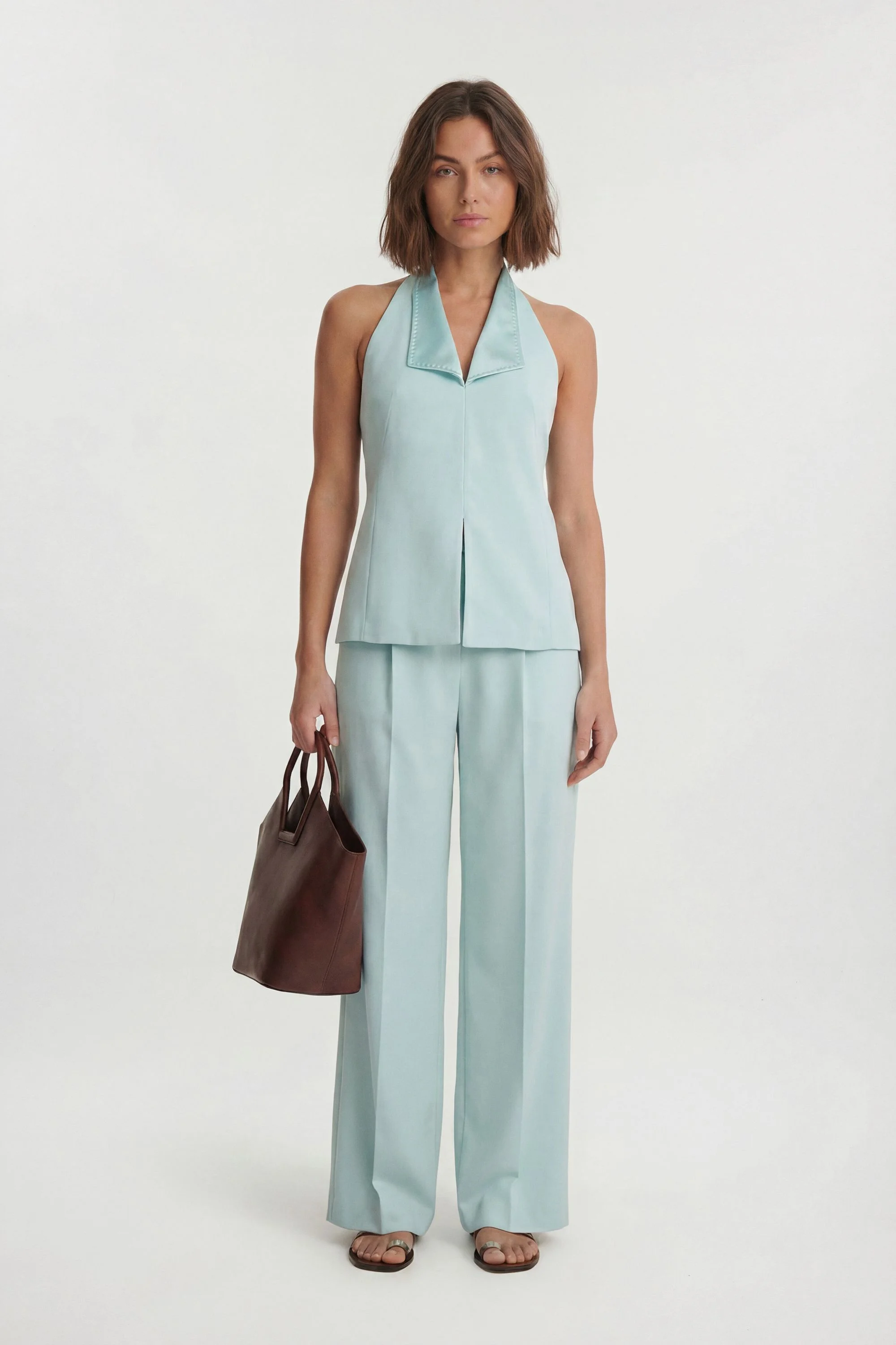 Satin Back Crepe Tailored Tux Waistcoat - 1
