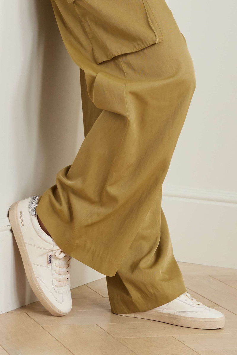 Golden Goose Soul-Star distressed glittered leather sneakers outlook