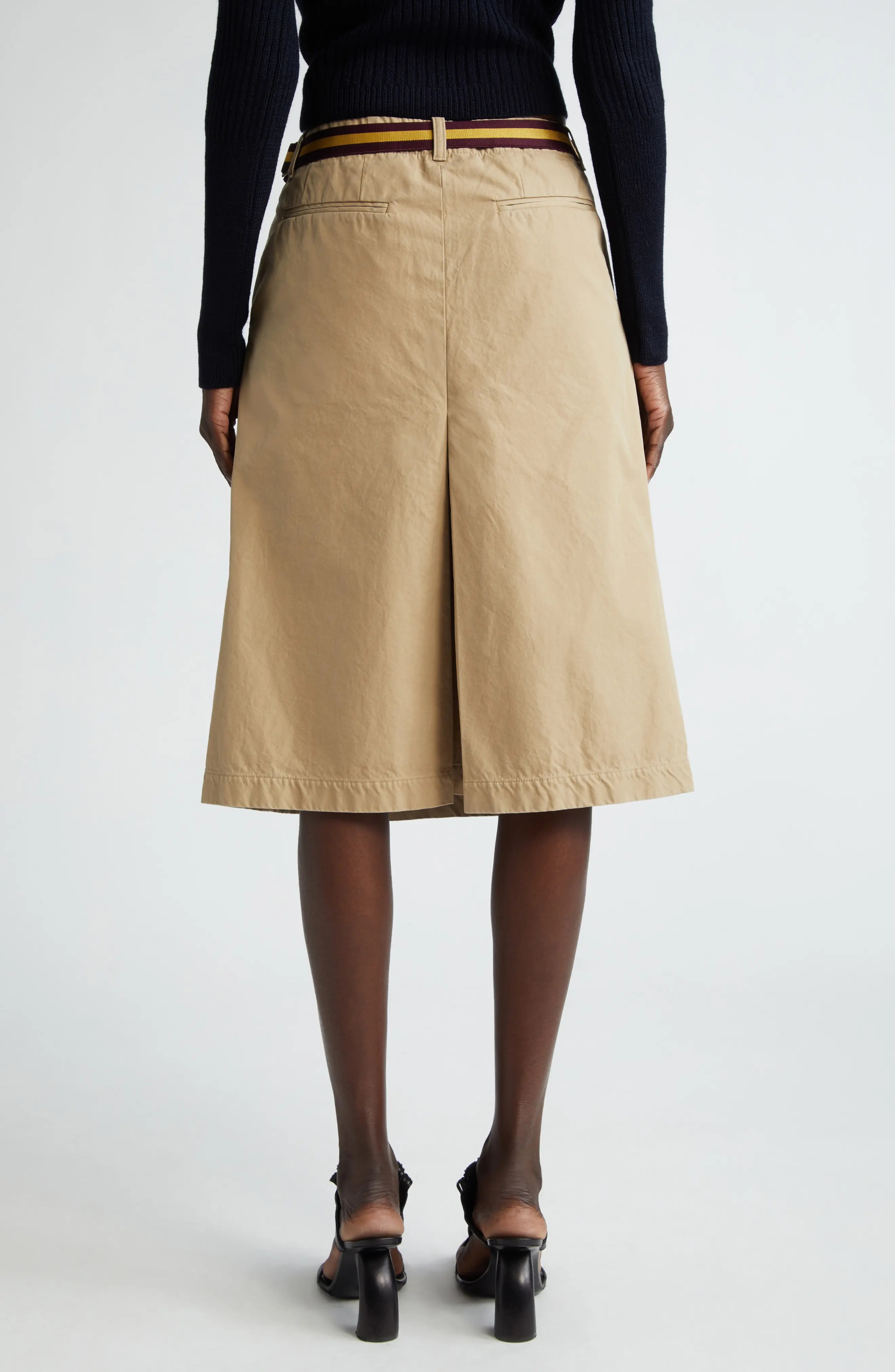 スカート Dries Van Noten Taupe skirt in cotton with belt Dries Van Noten Skirts | Belgium Contemporary Ready to Wear