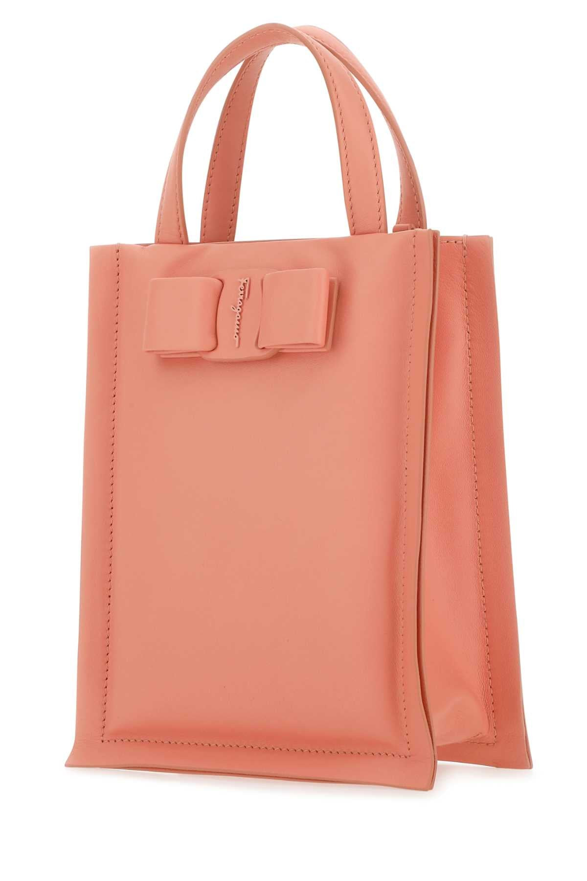 Salvatore Ferragamo Women Salmon Nappa Leather Mini Viva Bow Handbag - 2