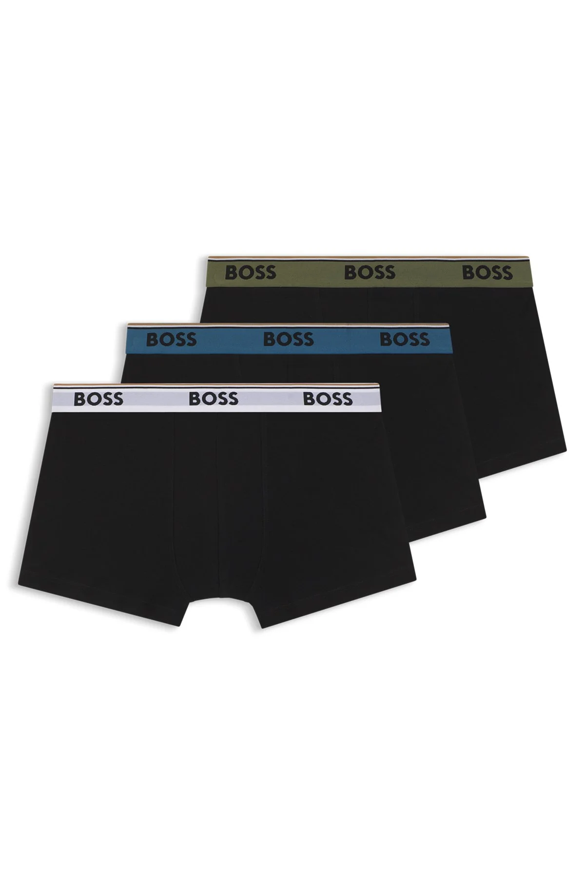 THREE-PACK OF STRETCH-COTTON TRUNKS WITH LOGO WAISTBANDS - 1