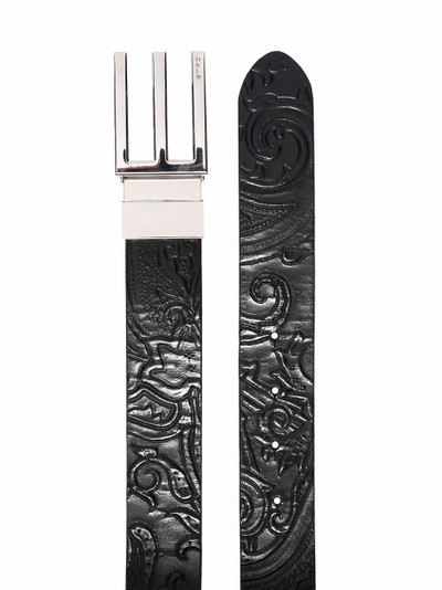 Etro floral-embossed leather belt outlook