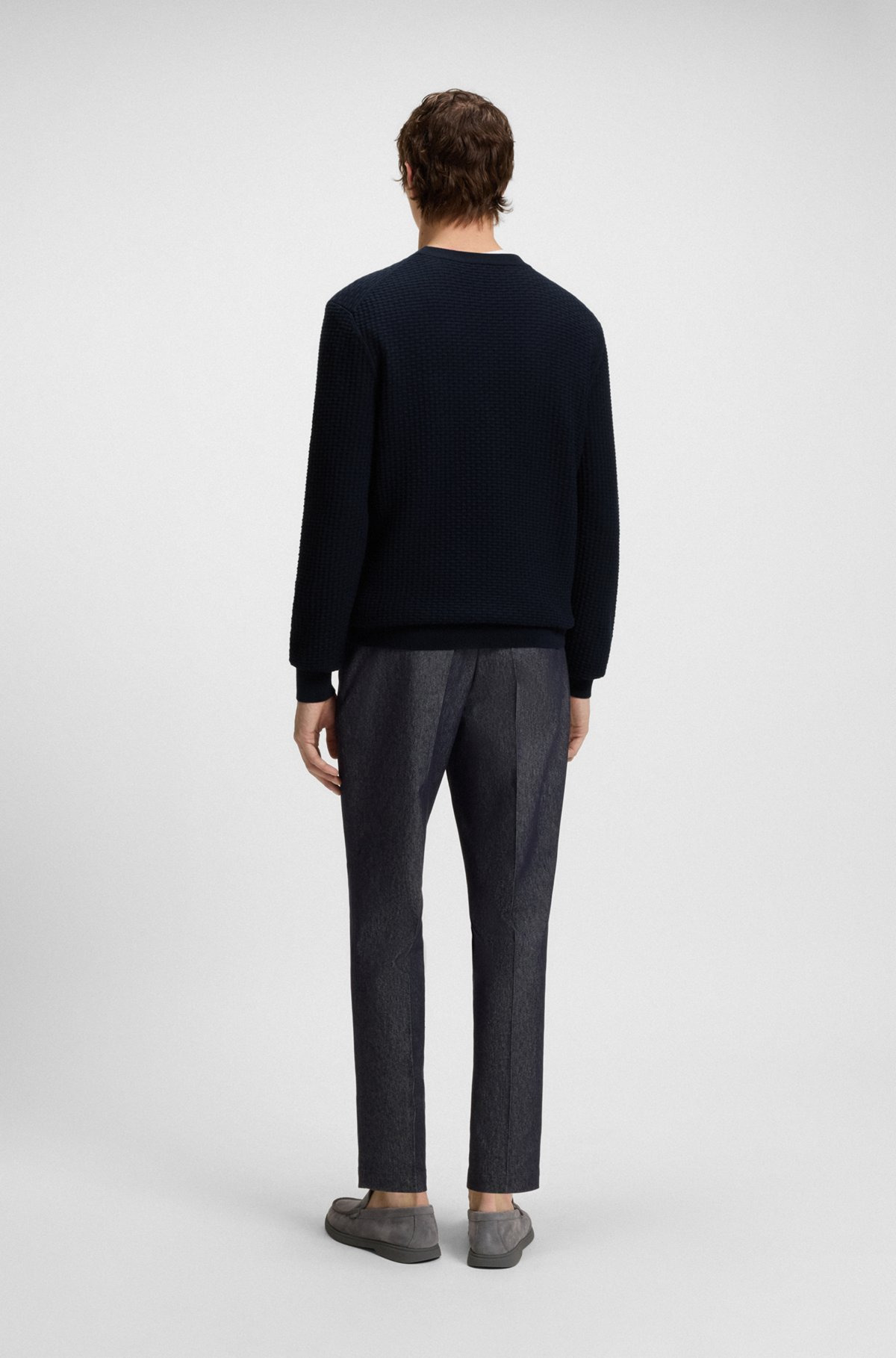 COTTON SWEATER WITH MIXED STRUCTURES - 5