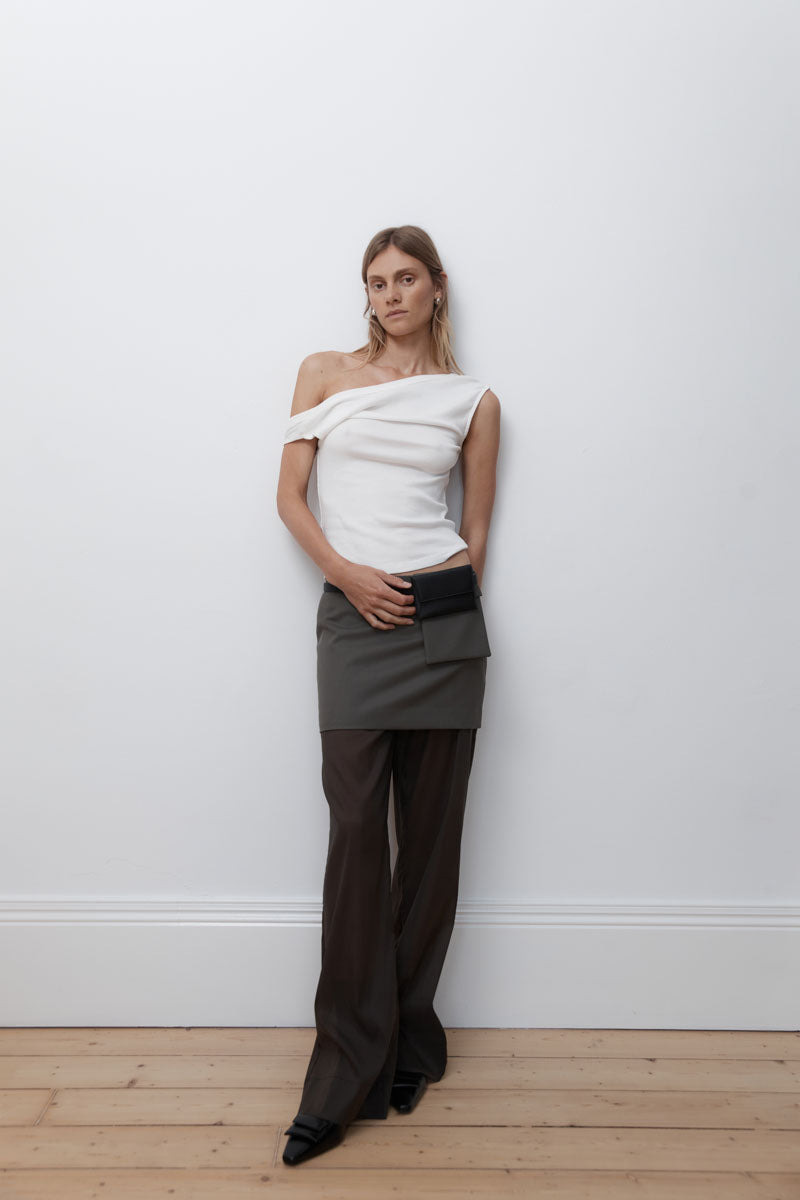 Transparent Column Dress - Black Olive - 7
