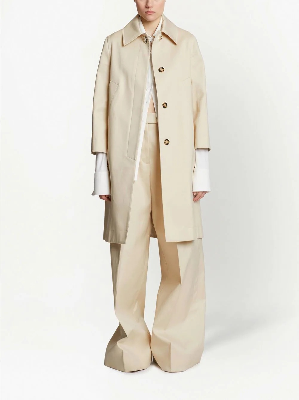 single-breasted cotton coat - 2