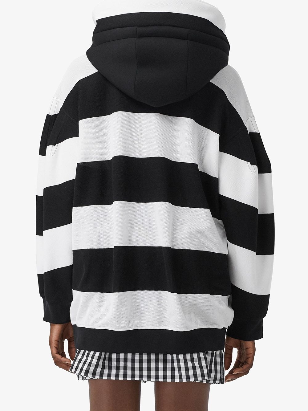 cut-out detail striped hoodie - 4