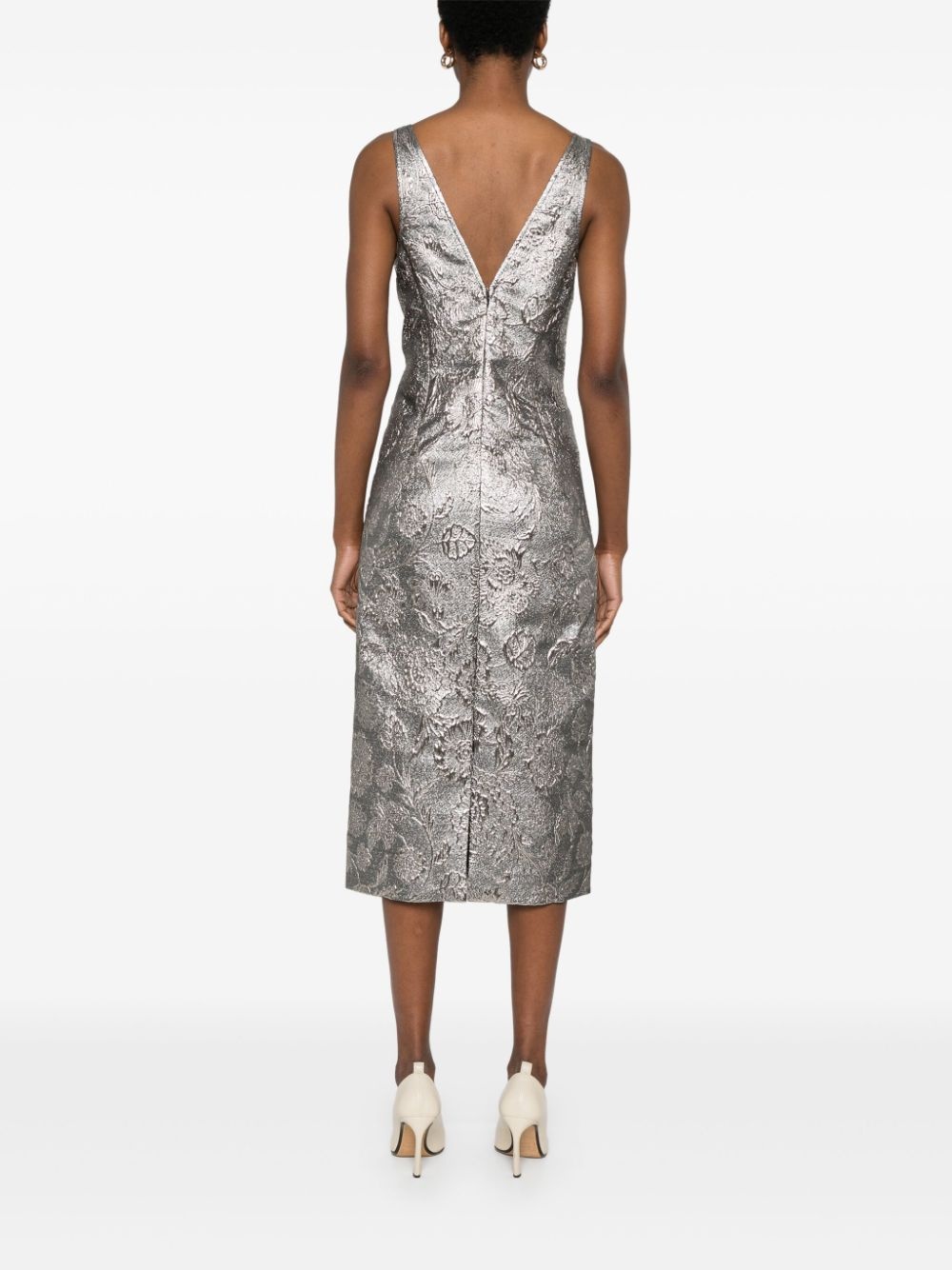 brocade midi dress - 4