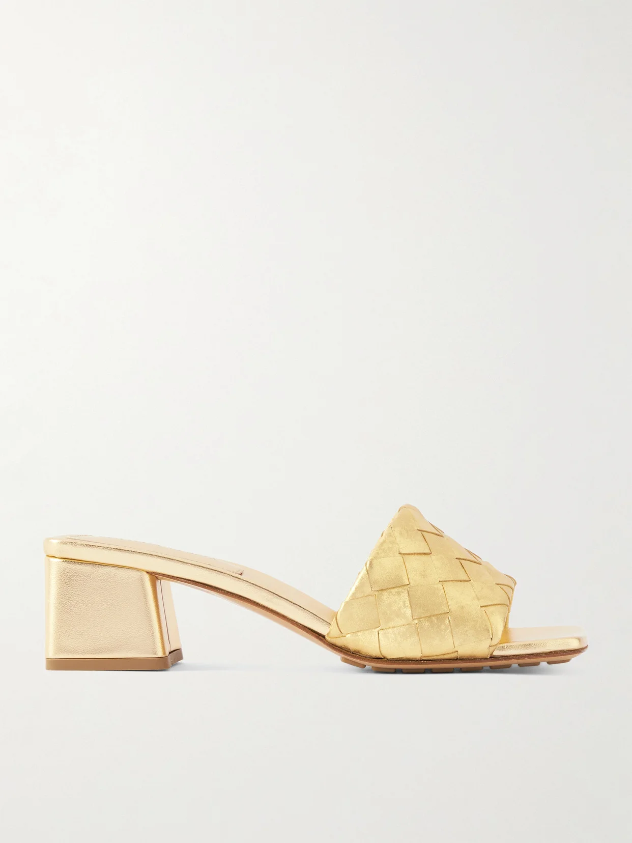 Parco Metallic Intrecciato Leather Mules - 1