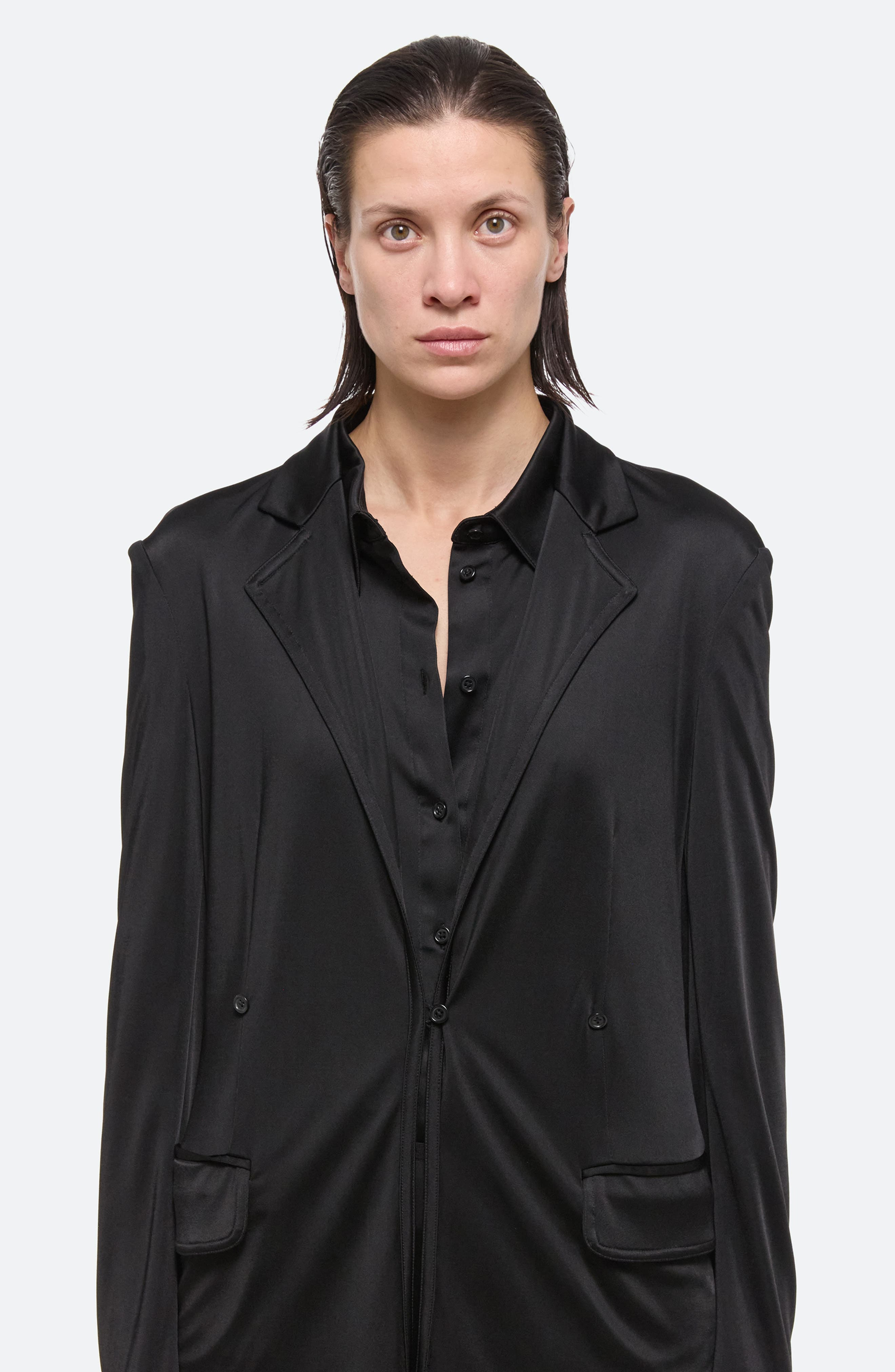 Helmut Lang Fluid Liquid Classic Blazer in Black - 4