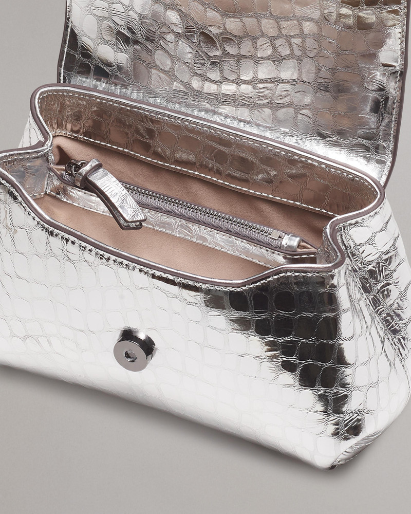 Realm Embossed Metallic Leather Crossbody Bag 3