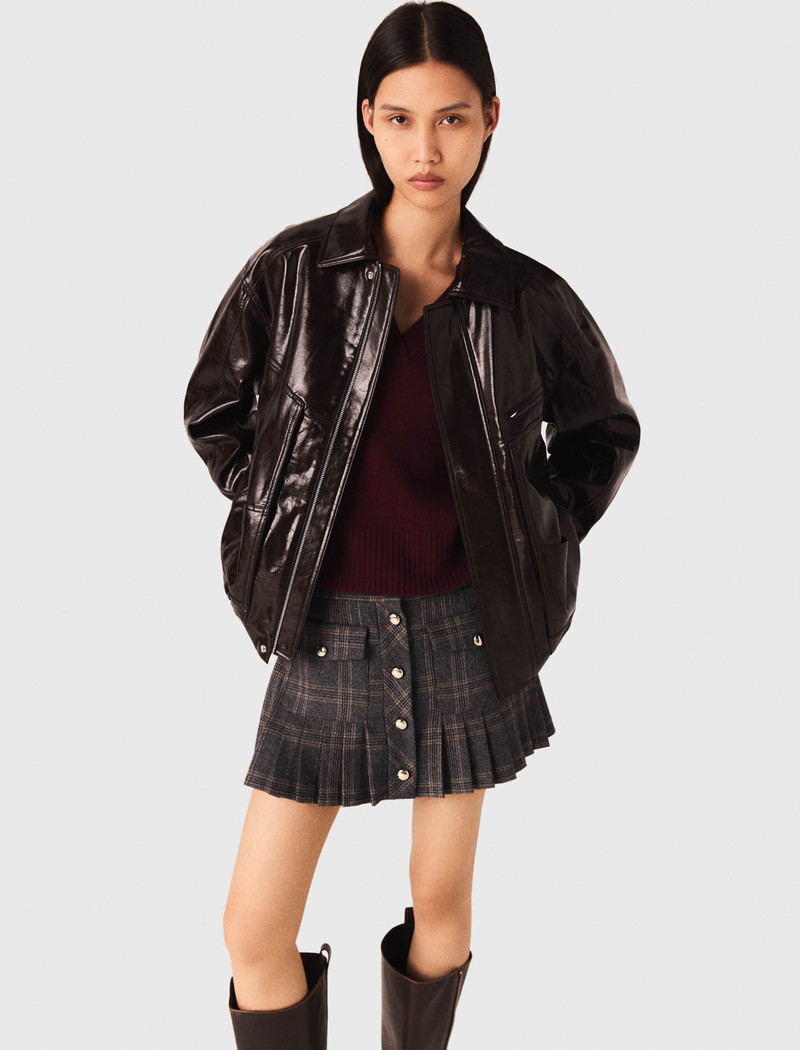 Crackled faux leather jacket 6