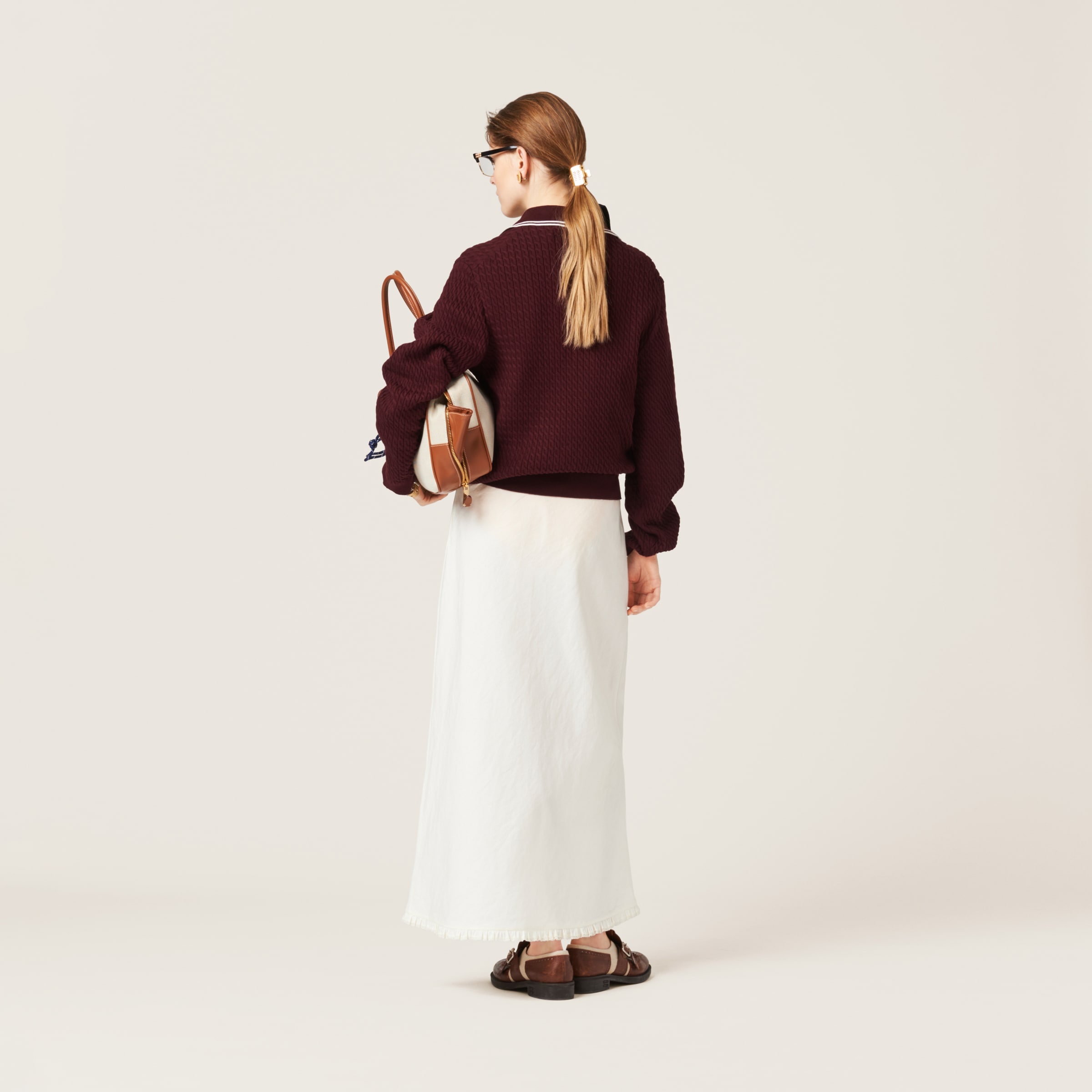 Long slubbed canvas skirt - 3