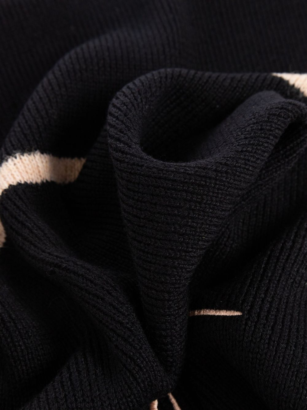 embroidered ribbed scarf - 2