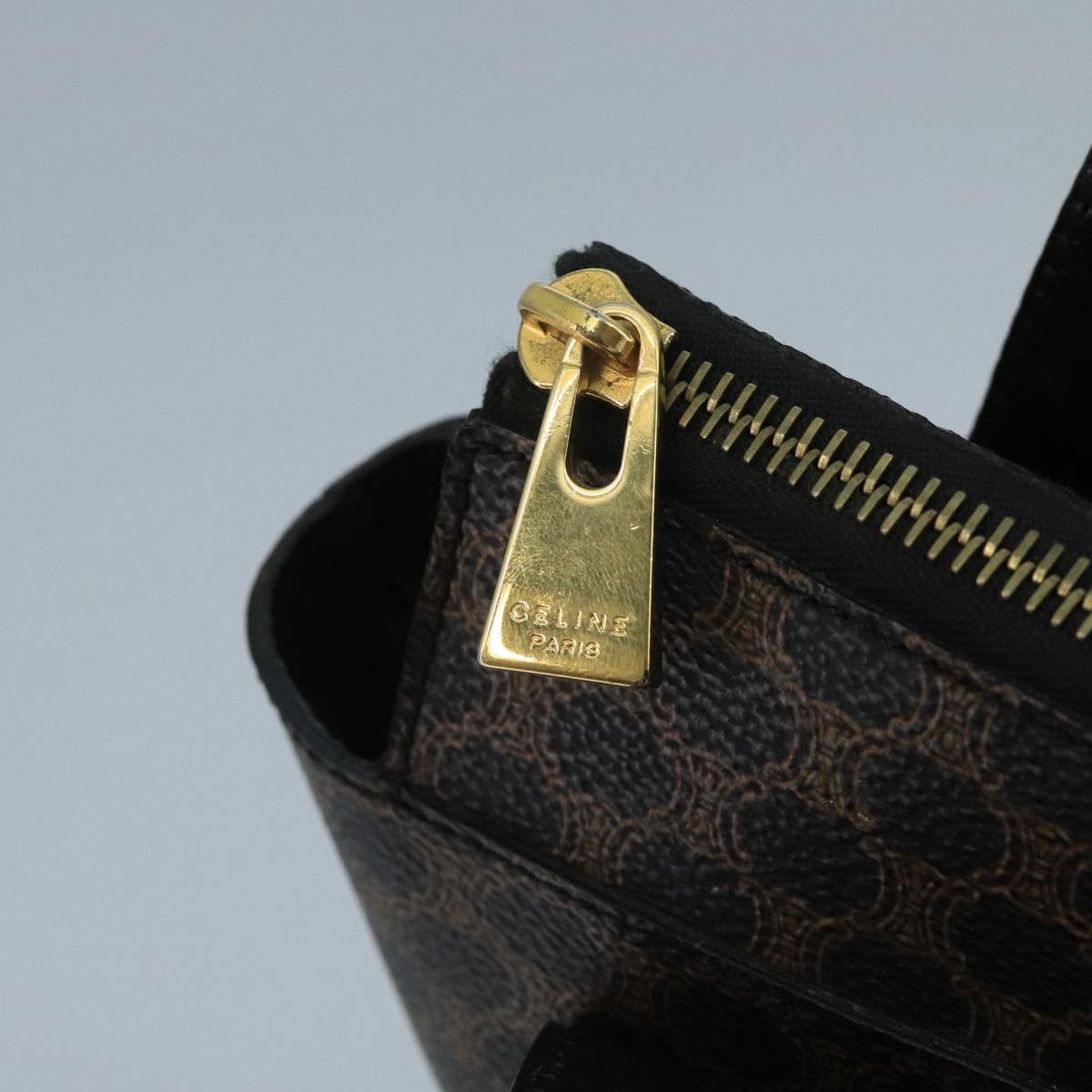 CELINE Macadam Canvas Hand Bag Pvc Black - 14