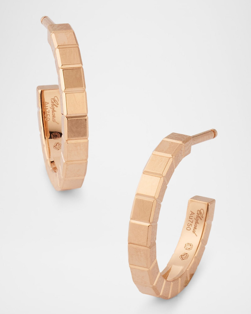 Chopard 18K Rose Gold Ice Cube Mini Hoop Earrings outlook