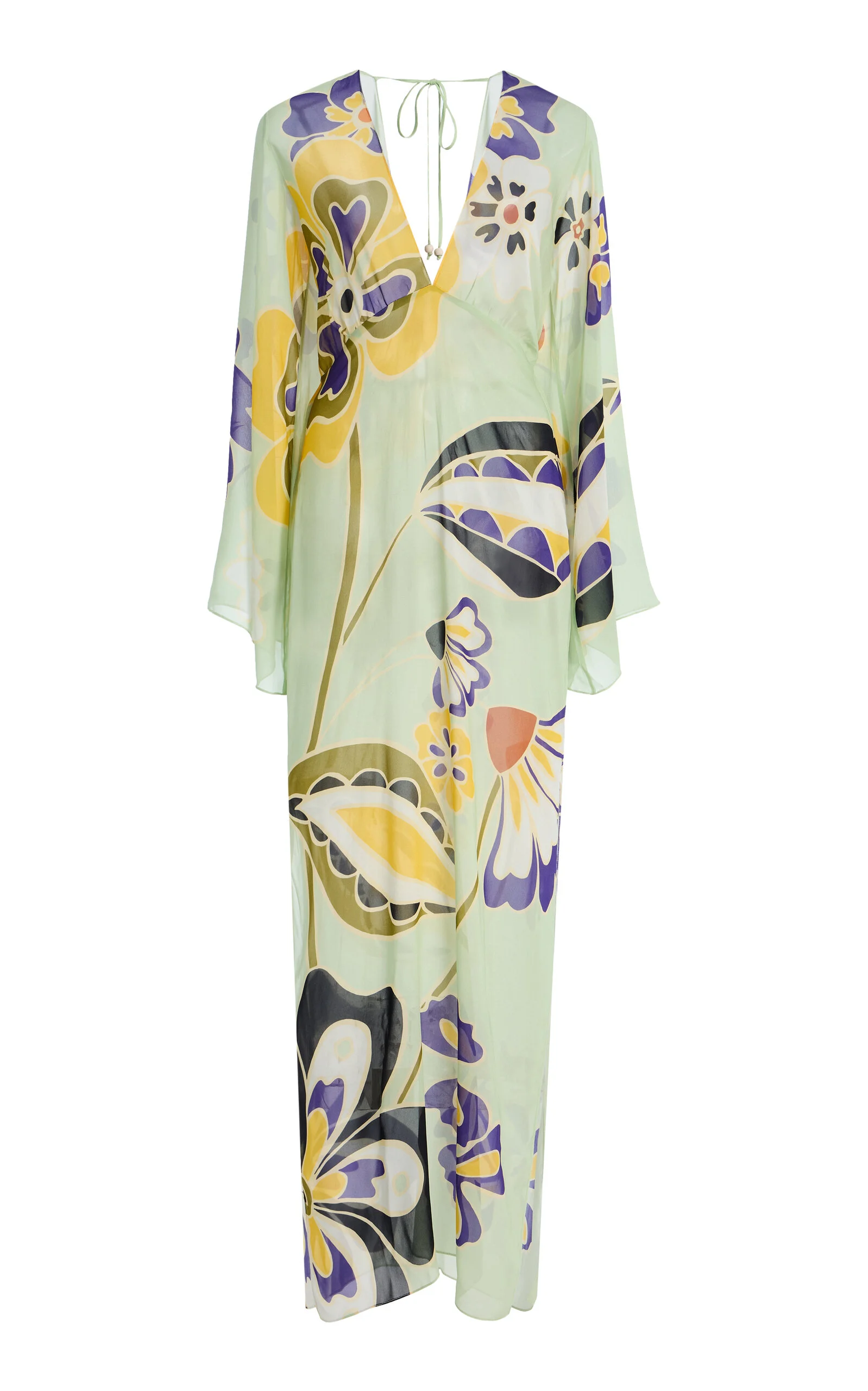 Exclusive La Isla Aysha Georgette Maxi Kaftan floral - 1