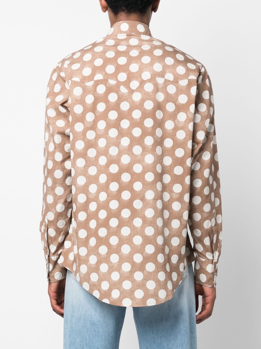 polka-dot print cotton shirt - 4