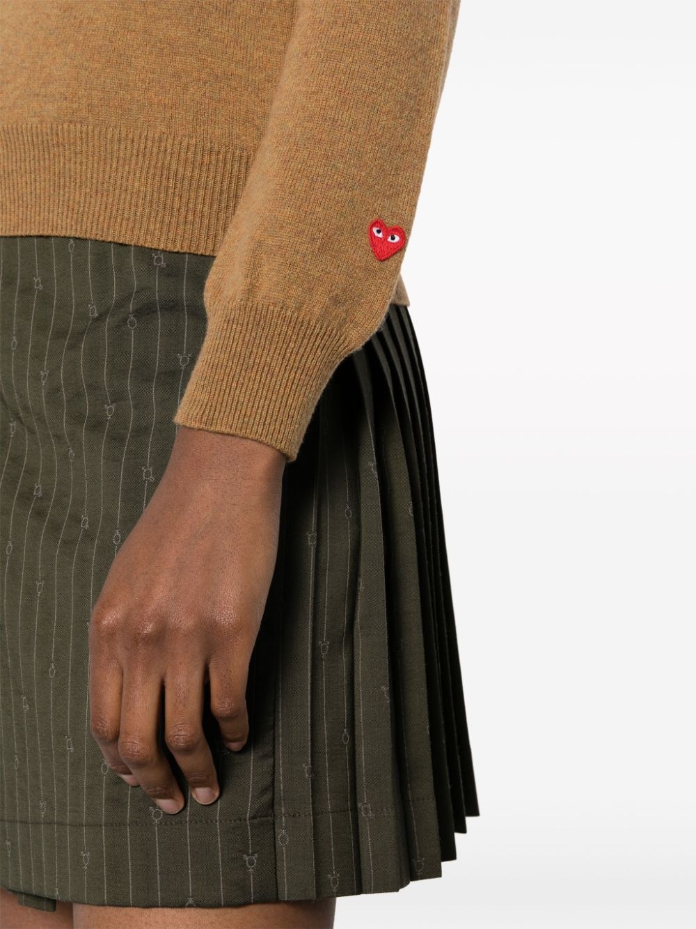 heart logo-appliqué wool jumper - 5