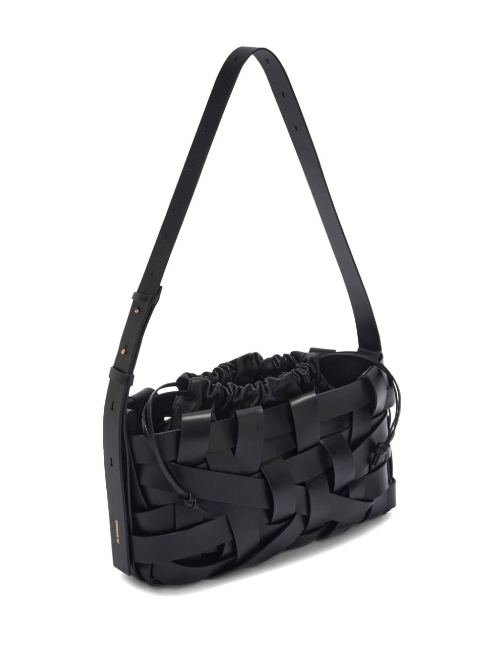 interwoven-design leather clutch bag - 5