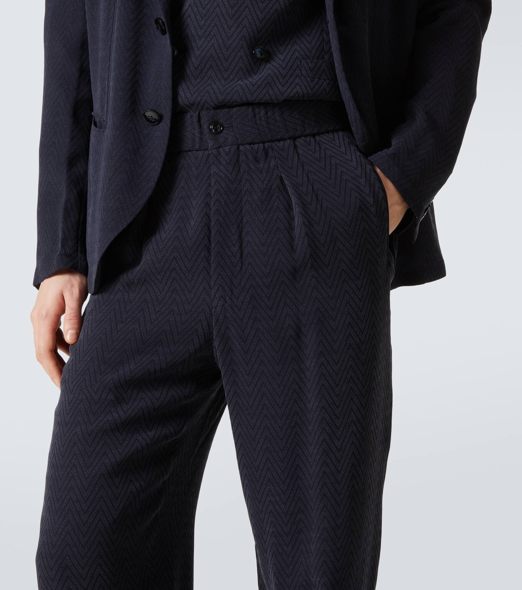 Chevron jacquard straight pants - 5