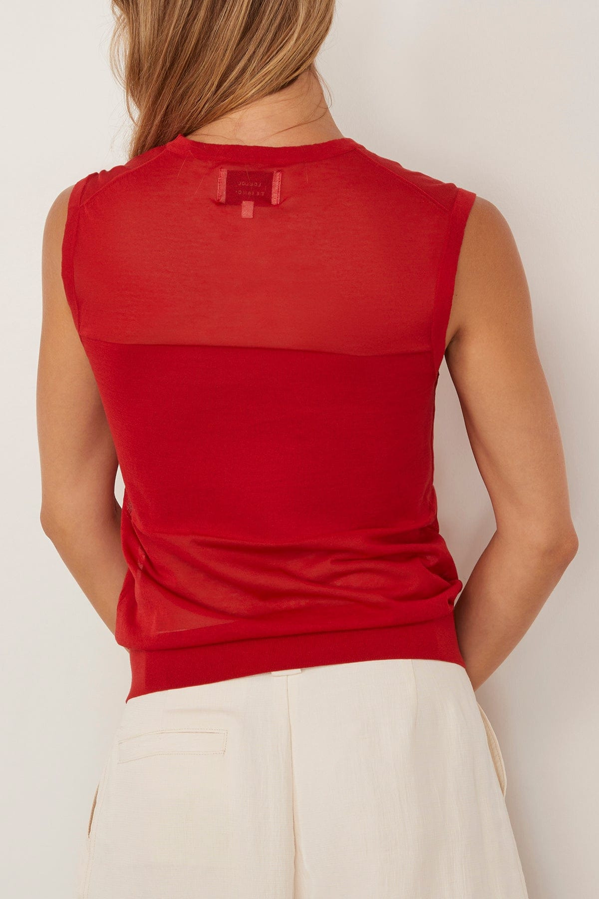 Anita Sleeveless Knit Top in Red - 4