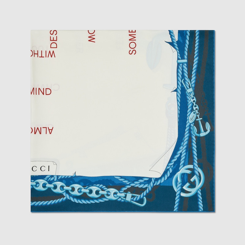 GUCCI 90 x 90 project printed silk carré outlook