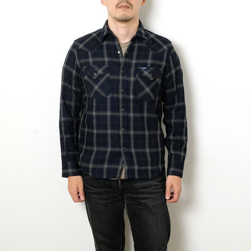 INDIGO PLAID WESTERN SHIRT - IHSH-411 - 9