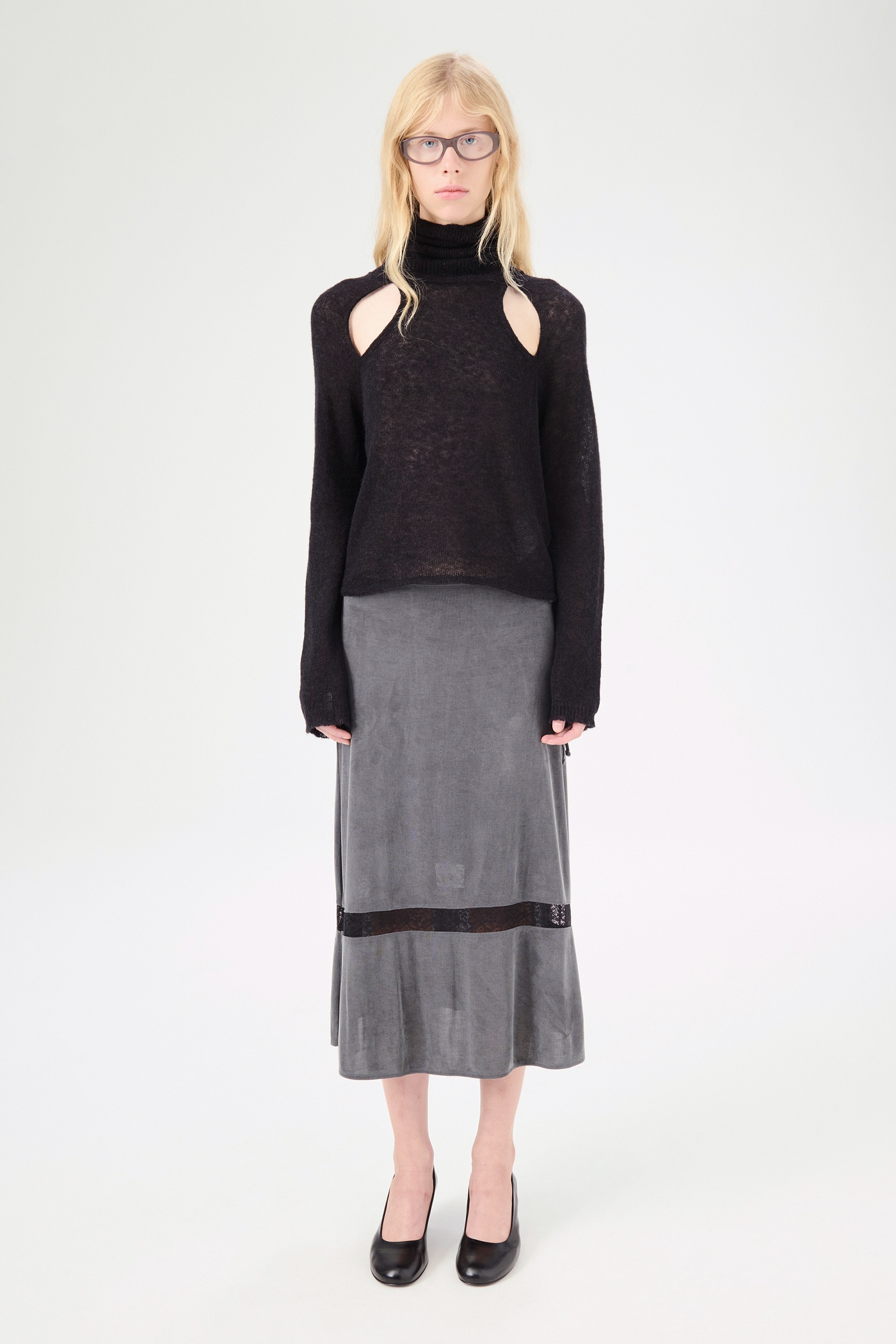 Ballon Skirt Dark Grey Cupro - 2
