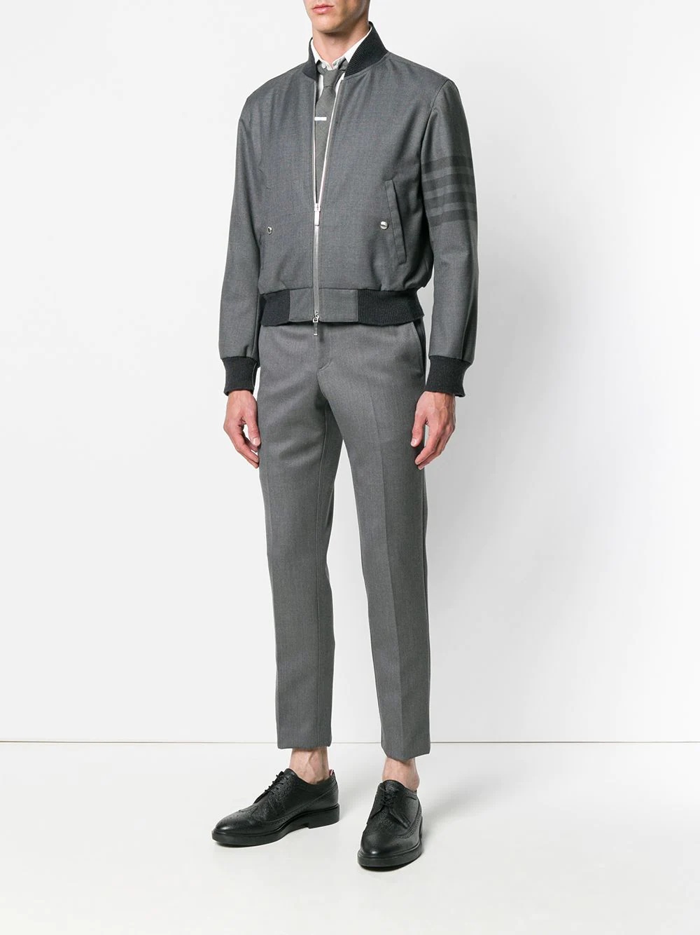 4-Bar Ribbed Knit Blouson Jacket - 2